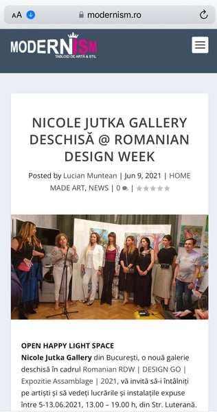 NICOLE JUTKA GALLERY OPENNING @ ROMANIAN DESIGN WEEK Posted by Lucian Muntean | Jun 9, 2021