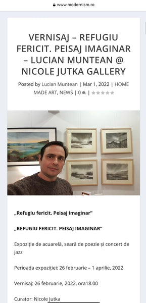 LUCIAN MUNTEAN | VERNISAJ – REFUGIU FERICIT. PEISAJ IMAGINAR – LUCIAN MUNTEAN @ NICOLE JUTKA GALLERY | March 1 | 2022| Modernism.ro by Lucian Muntean
